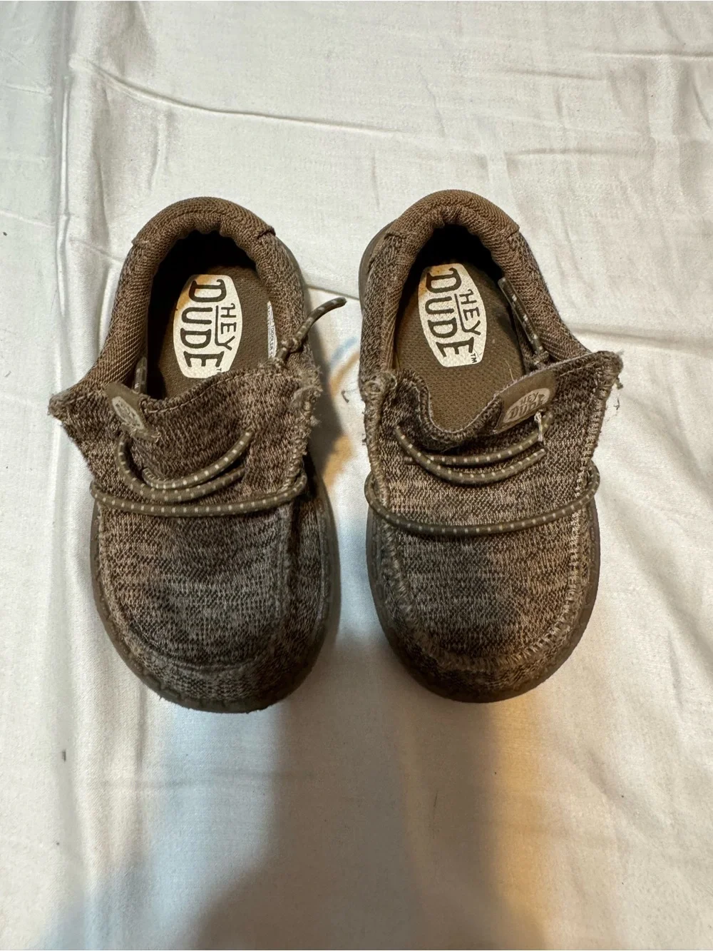 Hey Dude Kids Taupe Knit Slip-On Moccasins